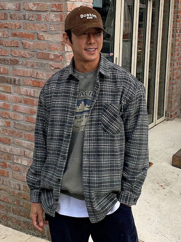 (L-5XL)<br>노바티코 格子衬衫 N003