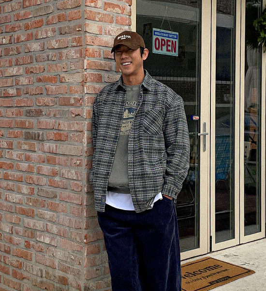 (L-5XL)<br>노바티코 格子衬衫 N003