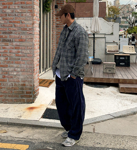 (L-5XL)<br>노바티코 格子衬衫 N003