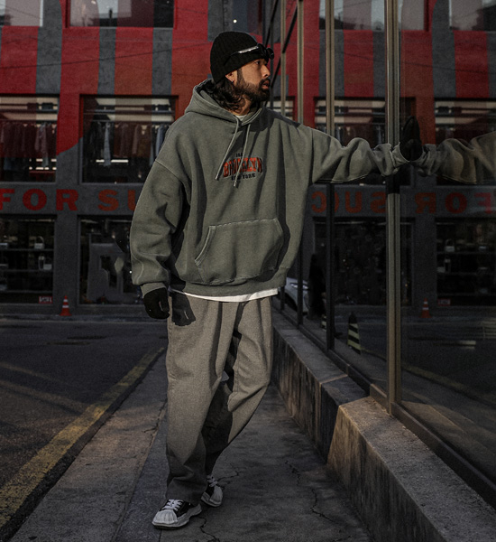 (XL-6XL)<BR>우츠보트 颜料 带帽T恤 T013