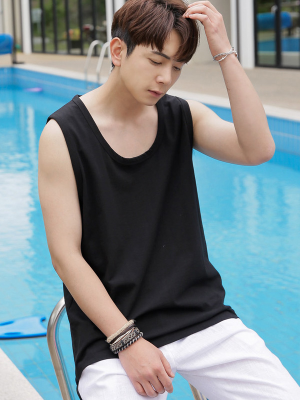 (L~5XL)<br>해피한 롱레이어드나시