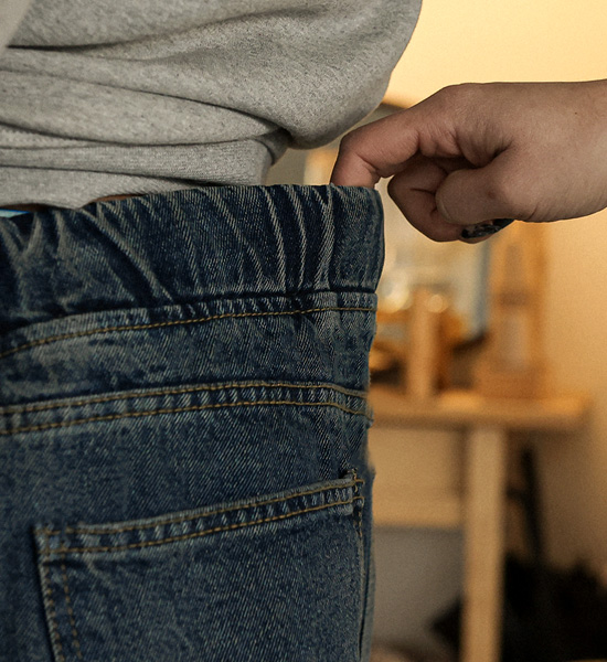 (XL-6XL)<BR>루알딘 半宽配合 牛仔松紧带裤 RA-1072