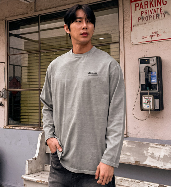 (XL-6XL)<BR>비라바다 颜料 长袖t恤