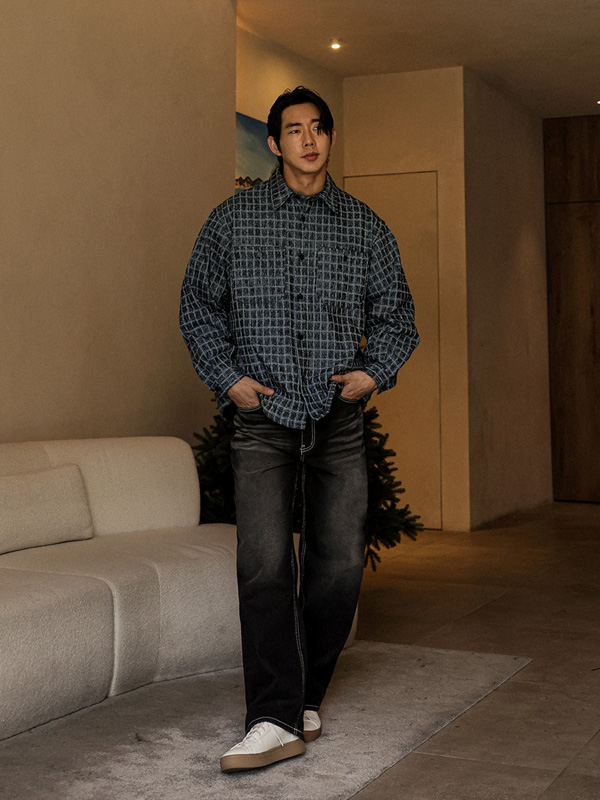 트카린 체크데님 衬衫&外套