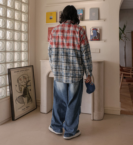 (XL-6XL)<BR>콘다바 半宽配合 牛仔松紧带裤