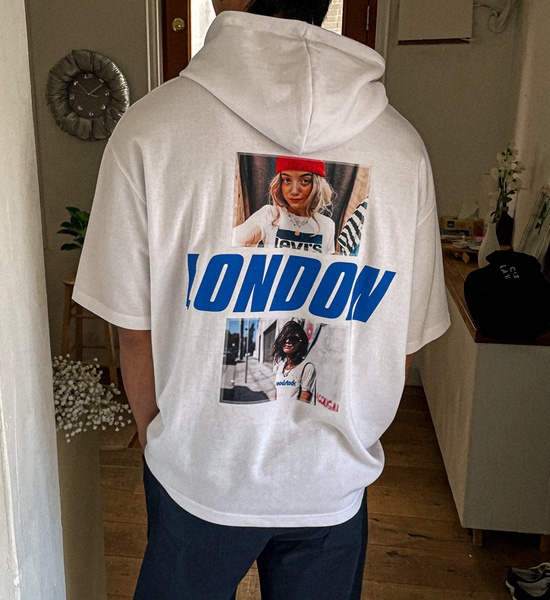 (XL-4XL)<br>러스핀 LONDON 连帽短袖衬衫