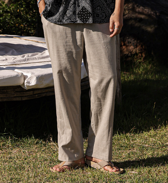 (M-5XL)<BR>듀티 半宽配合 亚麻绑带裤 80