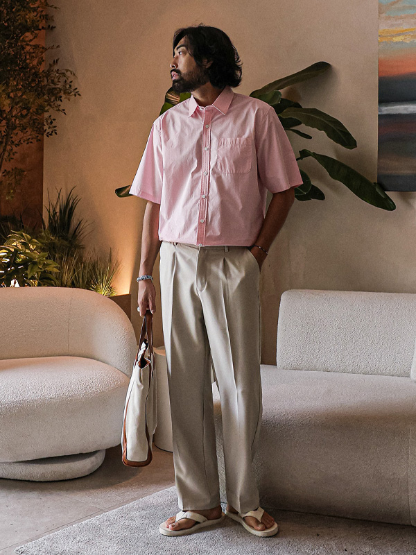 (28-38)<br>리퍼턴 标准配合 后松紧带 宽松长裤 R-42<br><font color="#fb5ec9"><B>[1+1]</B></font>