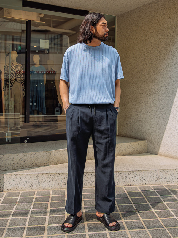 (L-4XL)<br>큐텔라 有肋的 短袖 针织衫