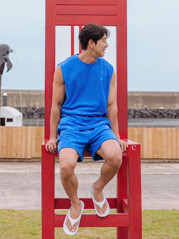 (L-5XL)<BR>포티스 자수나시+글라드 松紧带短裤