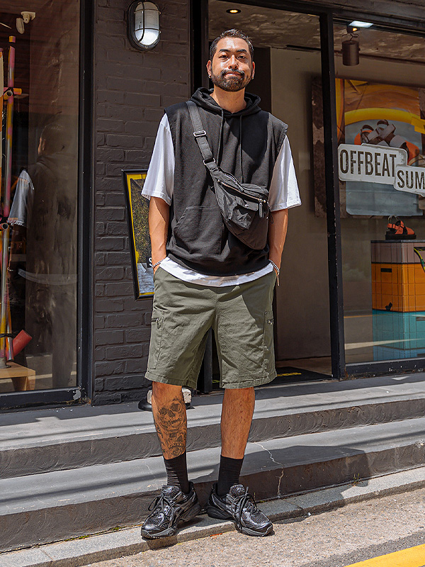 (L-4XL)<BR>홀리트리 弹力 松紧带短裤