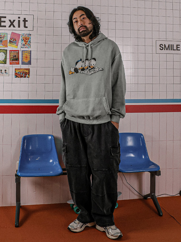 (M-4XL)<br>티니크로 半宽配合 牛仔货物 松紧带裤