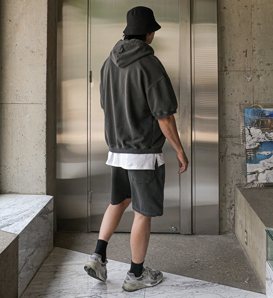 (3XL-6XL)<BR>로나이프 短袖连帽衫+스턴하버 松紧带短裤