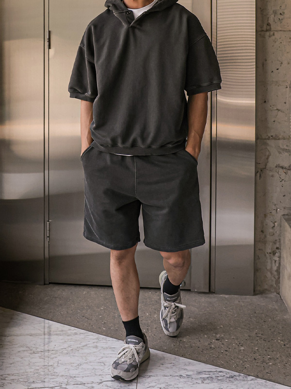 (3XL-6XL)<BR>로나이프 短袖连帽衫+스턴하버 松紧带短裤