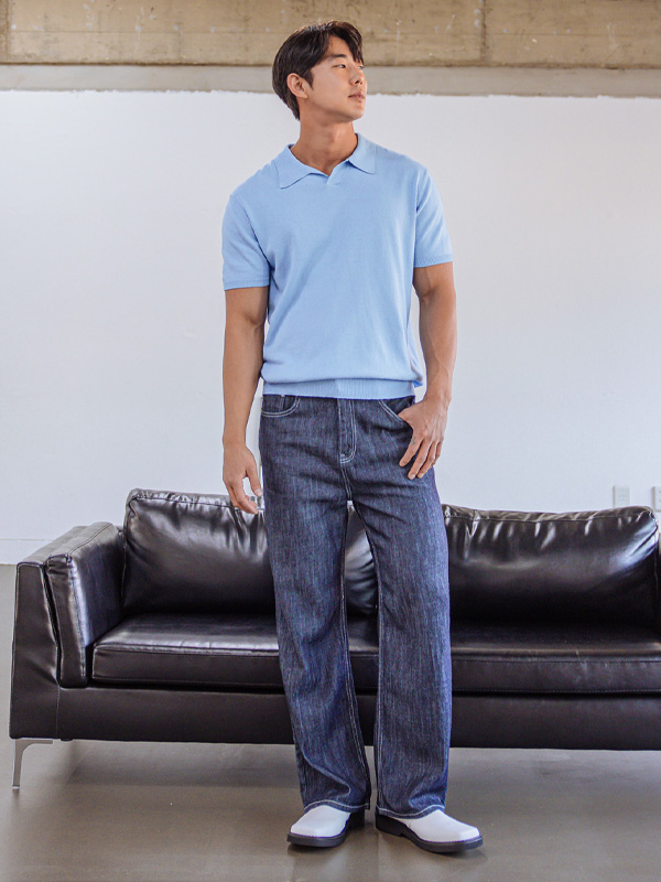 (L~5XL)<br>킨토어 领 短袖针织品