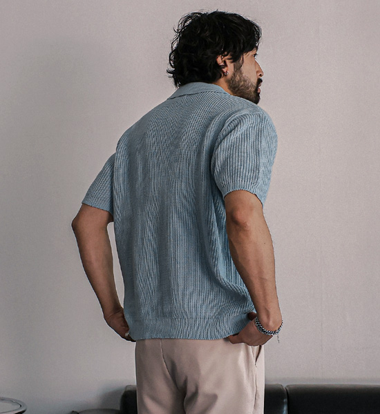 (2XL-5XL)<BR>니토다 短袖领针织品