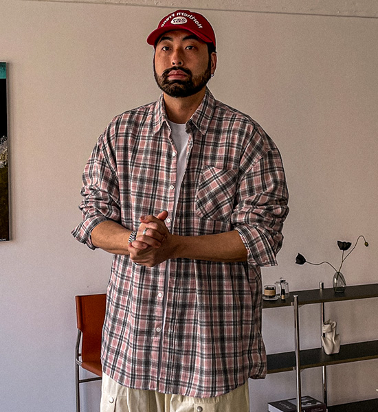 (L-5XL)<BR>다드린 格子衬衫 N002