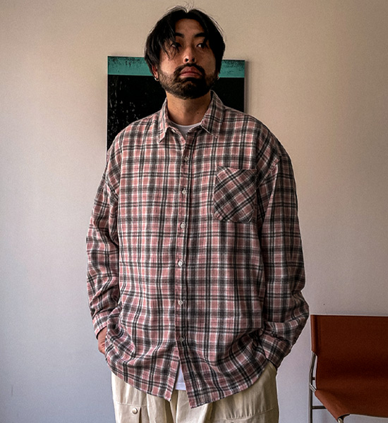 (L-5XL)<BR>다드린 格子衬衫 N002