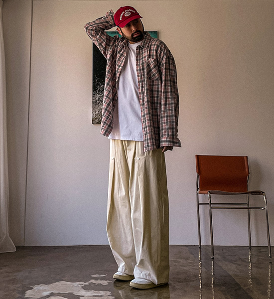 (L-5XL)<BR>다드린 格子衬衫 N002