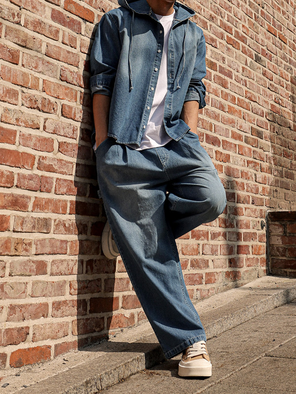 킨소코 후드데님셔츠