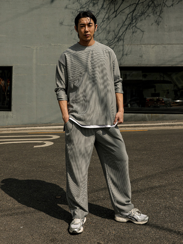 (L-5XL)<br>노어턴 长袖t恤 K2422+엔히크 松紧带裤 K2422