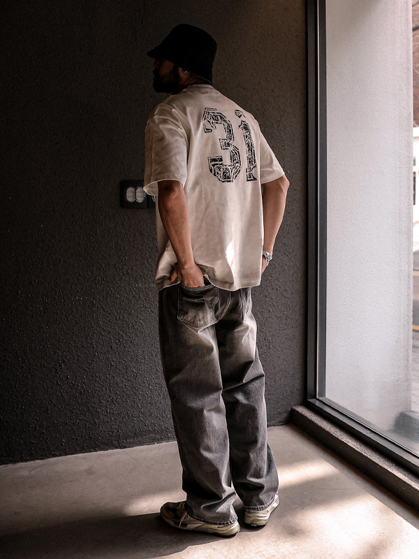 (S-6XL)<br>로더스비 半宽配合 牛仔裤 #05