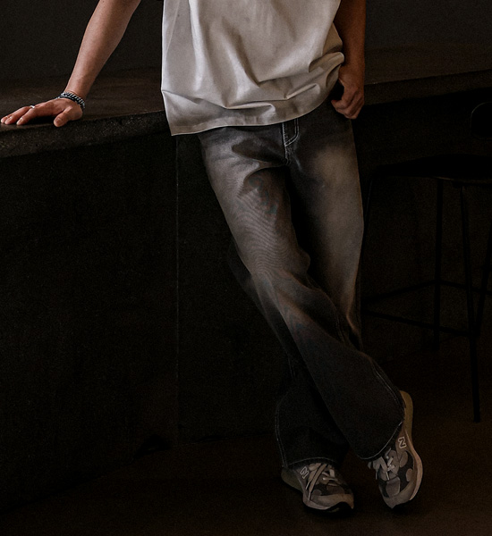 (S-6XL)<br>로더스비 半宽配合 牛仔裤 #05