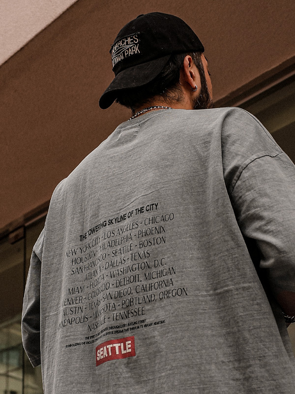 (L-6XL)<BR>미르카드  颜料 短袖T恤