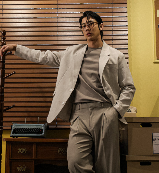 (L-4XL)<br>버타노 人字形 亚麻夹克