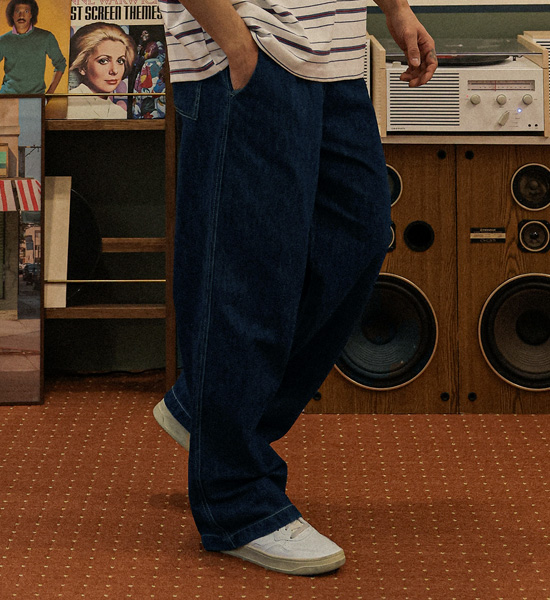 (M-5XL)<BR>파에트 半宽配合 牛仔松紧带裤 D579