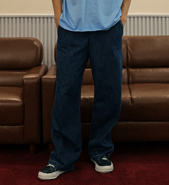 (M-5XL)<BR>파에트 半宽配合 牛仔松紧带裤 D579