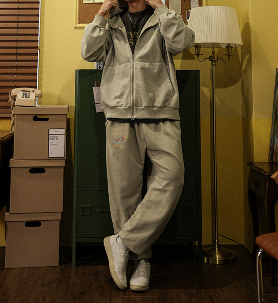 (XL-4XL)<BR>루킨스 颜料 绑带慢跑裤