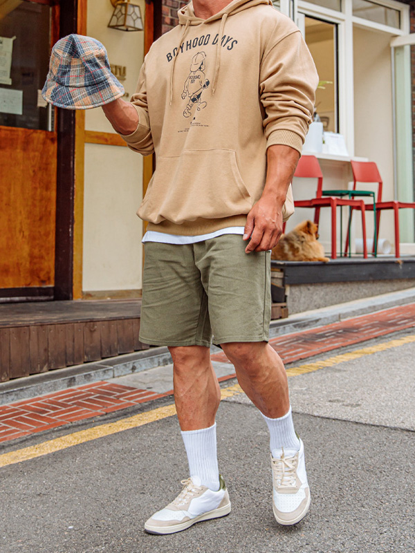 (L-5XL)<BR>모리티아 松紧带短裤