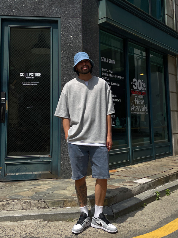 (XL-6XL)<BR>반드라 分层 短袖T恤