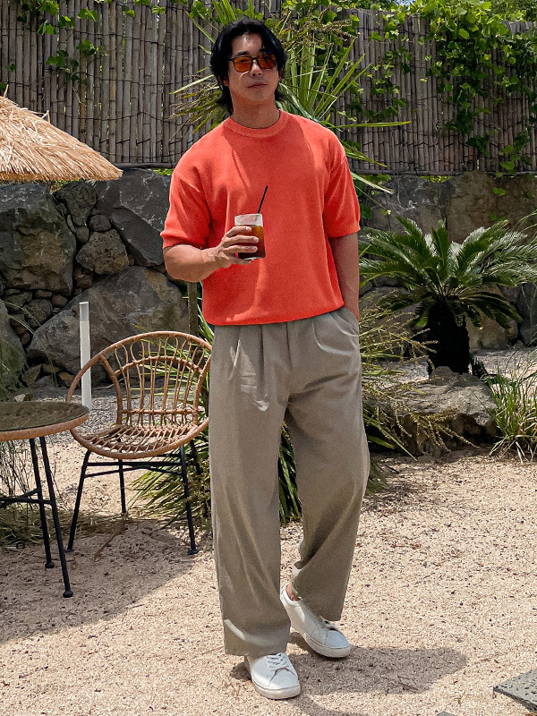 (M-5XL)<BR>파칼야 半宽配合 后松紧带 宽松长裤 S54