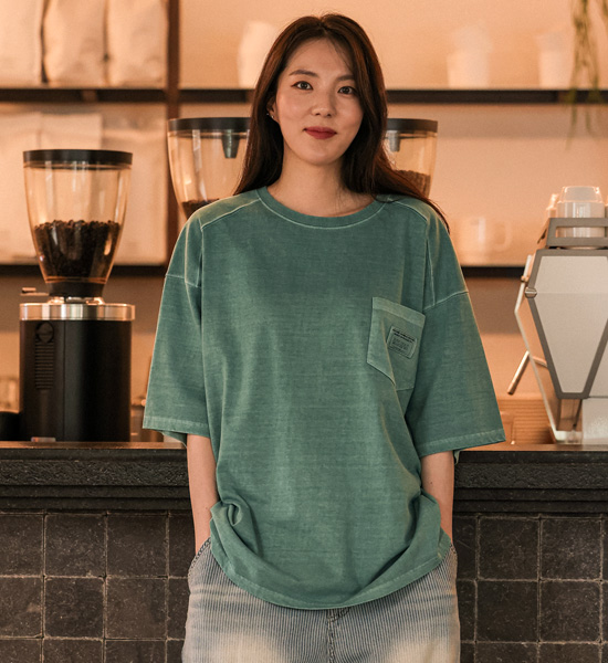 (L-5XL)<BR>루아코 颜料 剪裁短袖连体衣 T016