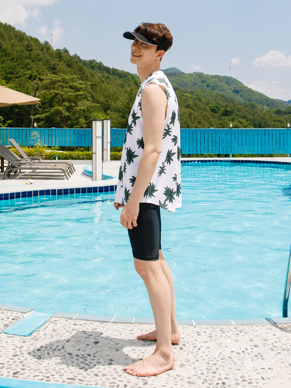 (L-2XL)<br>여행을 떠나요 나뭇잎 防潮无袖衬衫