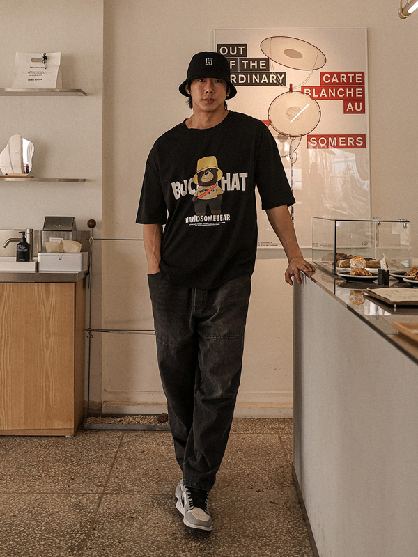 (L-5XL)<BR>버킷베어 短袖T恤
