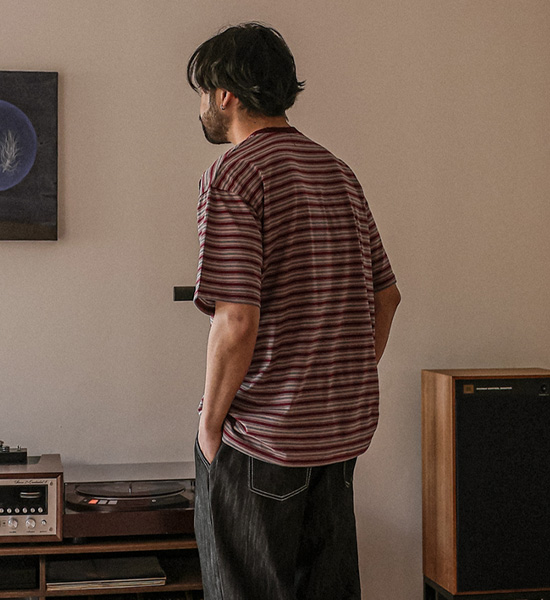 (XL-6XL)<BR>티온빌 条纹 短袖T恤