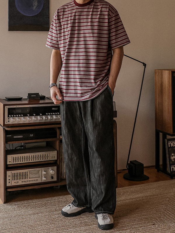 (XL-6XL)<BR>실리온 半宽配合 未褪色 无洗牛仔裤 松紧带裤 RA-1080