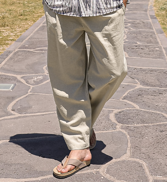 (M-5XL)<BR>쿠티치 半宽配合 亚麻绑带裤 A24