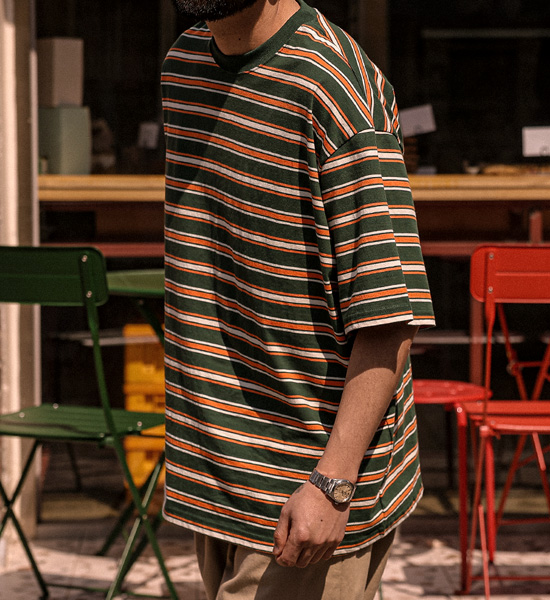 (XL-6XL)<br>모티키오 条纹 短袖T恤