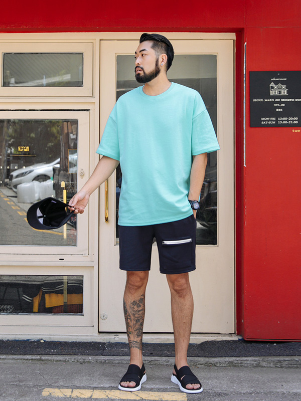 (L-5XL)<br>꼭필요해 短袖T恤<br><font color="#fb5ec9"><B>[1+1]</B></font>