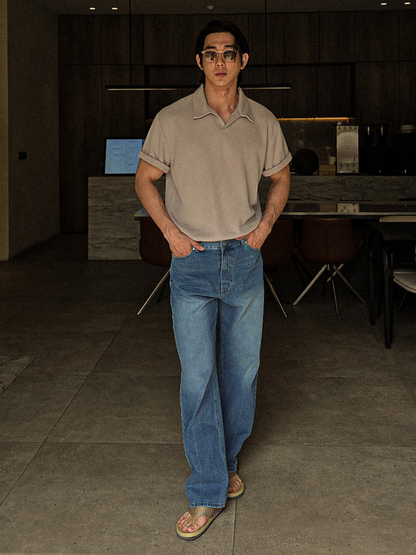 (M-4XL)<BR>캐스단 短袖领针织品