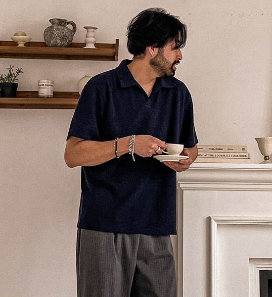 (M-4XL)<BR>캐스단 短袖领针织品