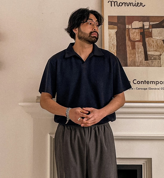 (M-4XL)<BR>캐스단 短袖领针织品