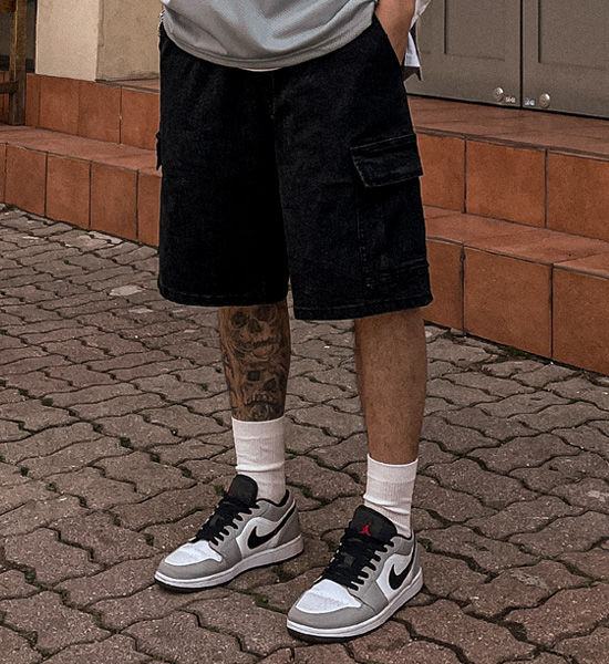 (XL-6XL)<BR>타바오트 货运牛仔布 松紧带短裤