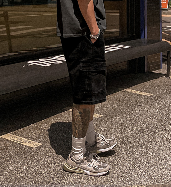 (XL-6XL)<BR>타바오트 货运牛仔布 松紧带短裤