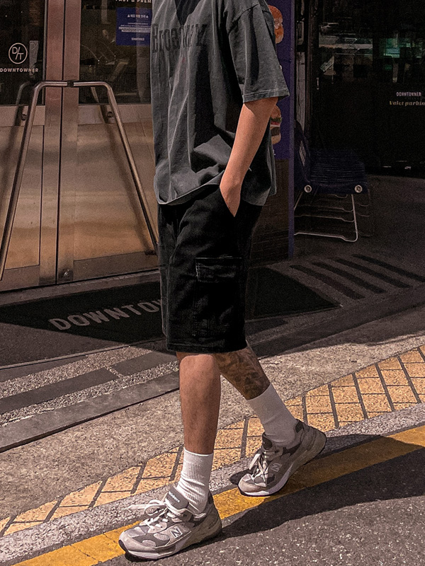 (XL-6XL)<BR>타바오트 货运牛仔布 松紧带短裤