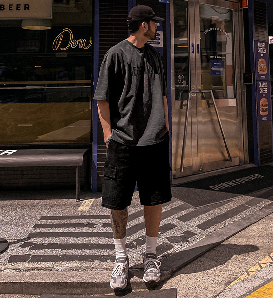 (XL-6XL)<BR>브로드리 颜料 短袖T恤
